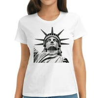 Статуата На Слободата Њујорк Графичка Летна Маичка За Жени-Стилска Кошула Со Кратки Ракави Подароци За Денот НА УСТАВОТ НА САД
