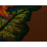 Едноставно Дејзи 3 '5' Есенски бои Цветни печати во затворен килим