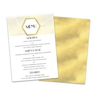 Персонализирана картичка за свадбени мени за печатено злато шестоаголник деко