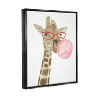 Забава забавна жирафа меурчиња животински животни и инсекти Сликање црна пловила врамена уметничка печатена wallидна уметност