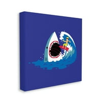 Sumn Industries Surfer Ocean Bave Askarce Teesth Wimsical Beach Canvas Wallидна уметност, 36, дизајн од Мајкл Букстон