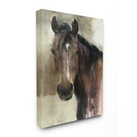 Sumbell Industries Машки коњ портрет западно кафеава тен Сталион Сликарско платно Wallидна уметност Дизајн од Мерилин Хагеман,