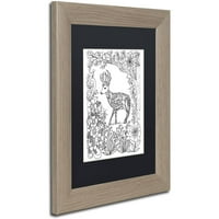 Трговска марка ликовна уметност самовили и шумски суштества 29 платно уметност од Ккдудлерт Црна мат, рамка за бреза