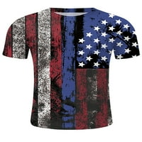 Гријанлок Мажи Обична Статуа На Слободата Летни Врвови Вратот На Екипажот Денот На Независноста Блуза Спорт Американско Знаме