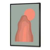 Дизајнрт „Апстракт розов зајдисонце планински пејзаж“ модерен врамен платно wallиден печатење