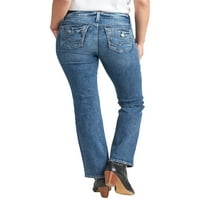 Co. Silver Jeans Co. Women'sенски Елисе Среден пораст Тенок фармерки за подигање, големини на половината 24-34