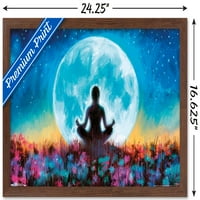 Морено - Ликовна Уметност - Јога Месечината Ѕид Постер, 14.725 22.375 Врамени