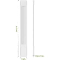 12 W 90 H 2 P рамен панел PVC Pilaster W Стандарден капитал и база