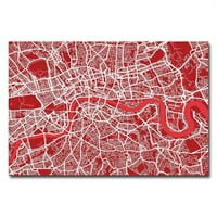Трговска марка уметност Лондон Стрит Мапа IV Canvas Wallидна уметност од Мајкл Томпсет