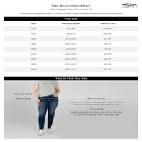 Сребрени фармерки копродукции Co. Women'sенски плус големина Суки средно издигнување директно нозе фармерки со големина на половината